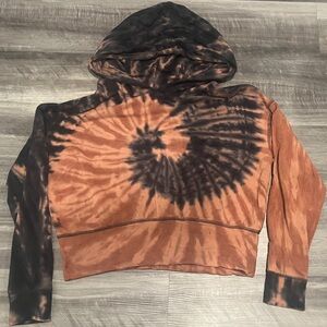 Aerie Black and Brown Tie-Dye Hoodie